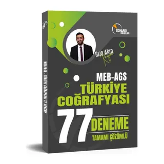 Doktrin Yayınları MEB-AGS Türkiye Coğrafyası 77 Deneme Çözümlü - Rıza Akın Kayar Doktrin Yayınları