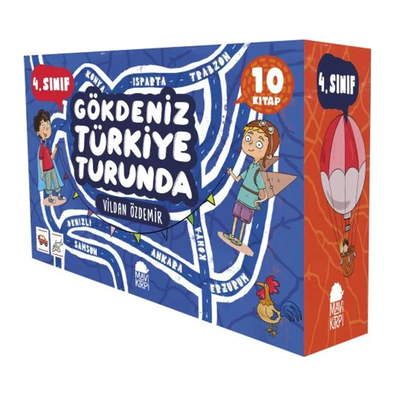 Gökdeniz Türkiye Turunda 4. Sınıf Seti - (10 Kitap)