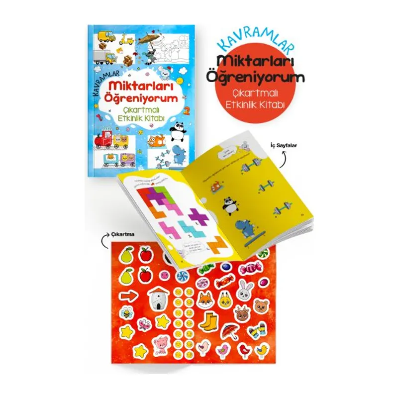 Kavramlar – Miktarları Öğreniyorum – Çıkartmalı Etkinlik Kitabı - 3 Yaş +