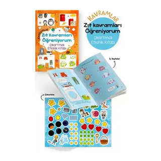 Kavramlar – Zıt Kavramları Öğreniyorum – Çıkartmalı Etkinlik Kitabı - 3 Yaş +