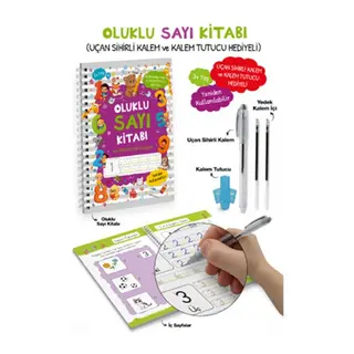 Oluklu Sayı Kitabı / Uçan Sihirli Kalem ve Kalem Tutucu Hediyeli - 3+