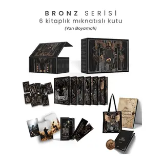 Bronz Serisi 6 Kitaplık Mıknatıslı Kutu - Yan Boyamalı (Ciltli)