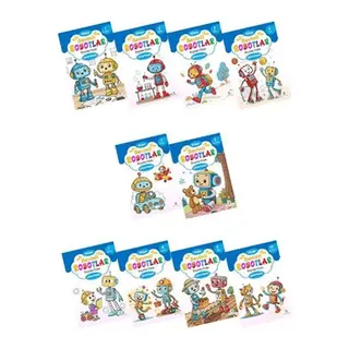 Sevimli Robotlar Boyoma Kitabı Sticker Çıkartmalı (10 Kitap Set)