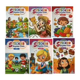 Neşeli Boyama Kitabı Sticker (6 Kitap Set)