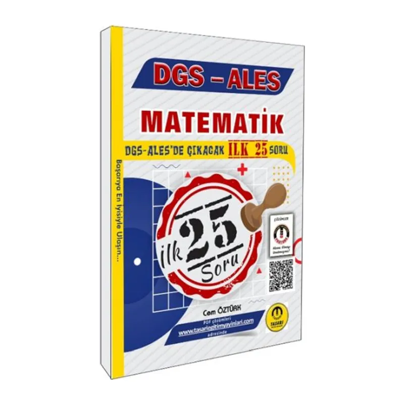 Tasarı Yayınları DGS ALES Matematik İlk 25 Çıkacak Soru Çözümlü