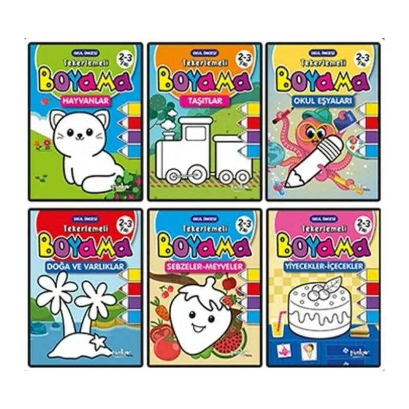 Tekerlemeli Boyama 6 Kitap (Takim)