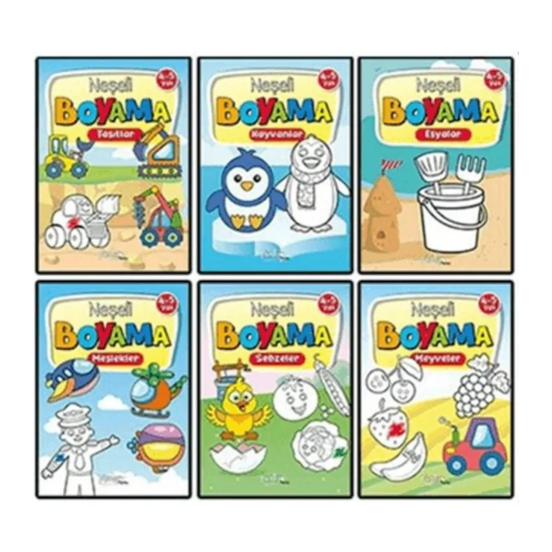 Neşeli Boyama 6 Kitap Set 4-5 Yaş