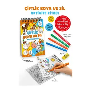 Çiftlik - Boya ve Sil Aktivite Kitabı / 3 Yaş +