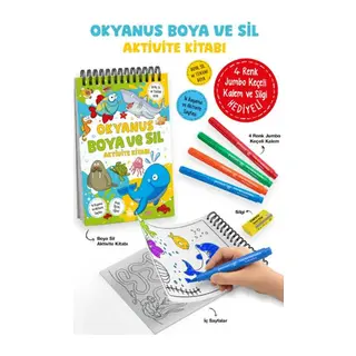 Okyanus - Boya ve Sil Aktivite Kitabı / 3 Yaş +