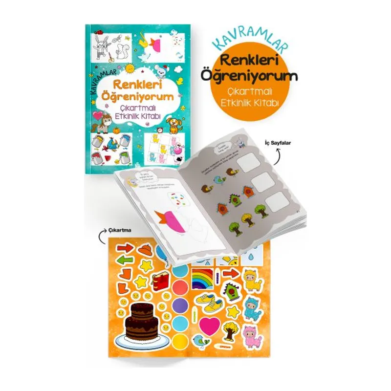 Kavramlar – Renkleri Öğreniyorum – Çıkartmalı Etkinlik Kitabı - 3 Yaş +