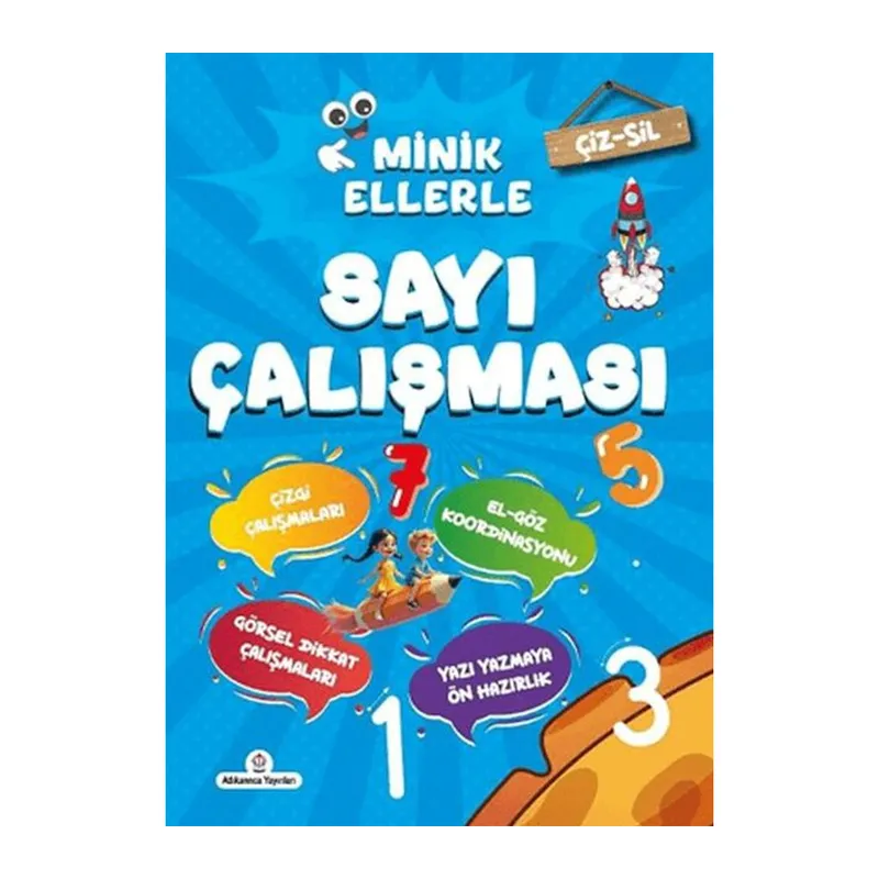 Çiz - Sil Minik Ellerle Sayı Çalışması (Kalem Hediyeli)