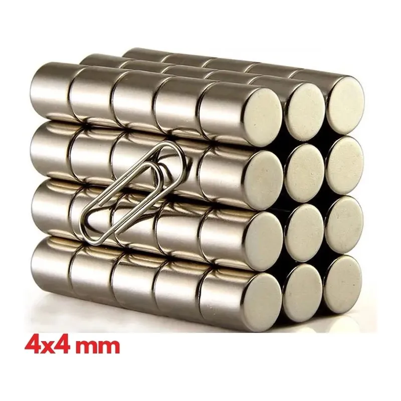 20 Adet 4x4 mm Yuvarlak Neodyum Mıknatıs N35 Güçlü Magnet Nikel Kaplama