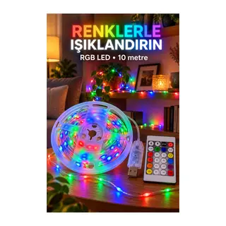 10 Metre Kumandalı Animasyonlu RGB LED Tel Aydınlatma