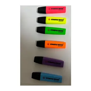 Fosforlu Kalem, 2-5 mm Uç, Su Bazlı Mürekkep, 4 Saat Kurumaya Dayanıklı 6 lı Set