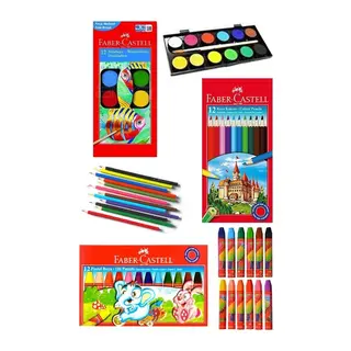 Öğrenci Boyama Seti 3 Lü 12 Renk Sulu Boya 12 Renk Kuru Boya 12 Renk Pastel Boya Kaliteli