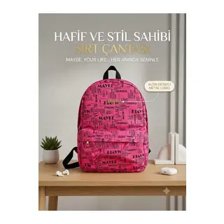 OKUL ÇANTASI ÜÇ GÖZLÜ PEMBE GÜNLÜK SIRT