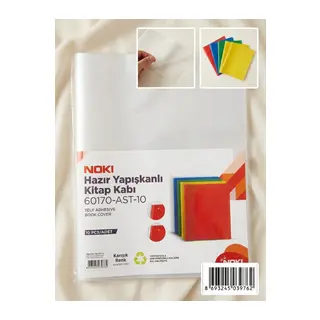 Hazır Yapışkanlı Kitap Kabı 10'lu Karışık Renkli((Kırmızı, Mavi, Yeşil, Sarı)