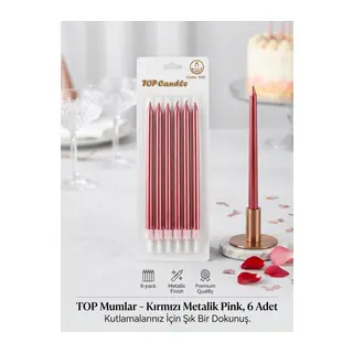 Top Candle Pasta Mumu 6 Adet – Doğum Günü ve Parti Kutlama Seti NO:2