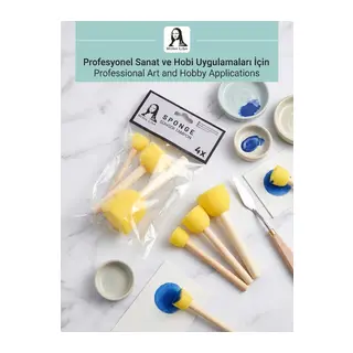 Sünger Ponpon Fırça Set 4'lü