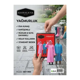Yağmurluk Siyah Renk (Standart Beden)