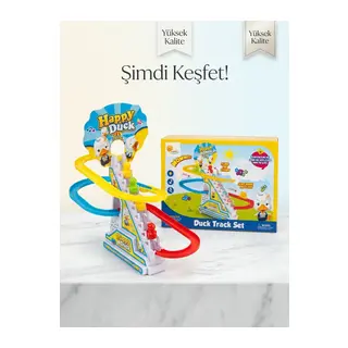 Happy Duck Otomatik Merdiven Tırmanan Işıklı ve Müzikli Ördek Seti