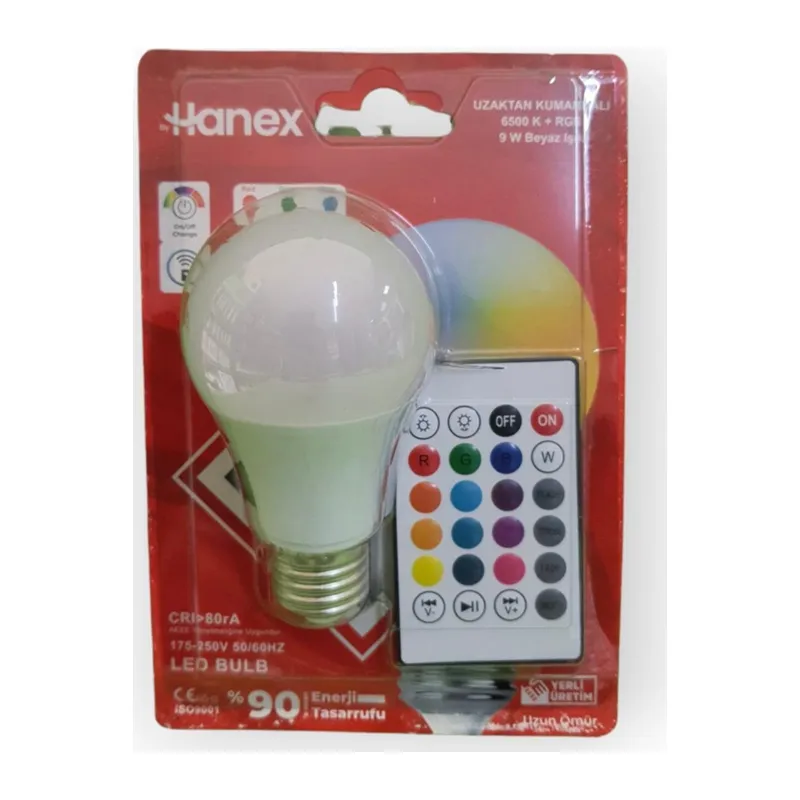 Led Ampül HNX-0902 9w Kumandalı RGB