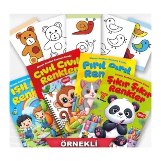 Efsane Renkler ÖRNEKLİ Boyama Kitabı 4 kitap Set