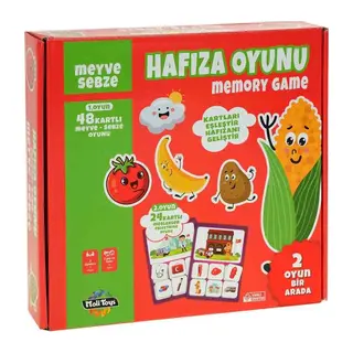 Kutulu Hafıza Oyunu Meyve Sebze 48 Parça