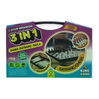 3'ü 1 Arada Çantalı Dama-Satranç-Tavla Zeka ve Strateji Oyunu