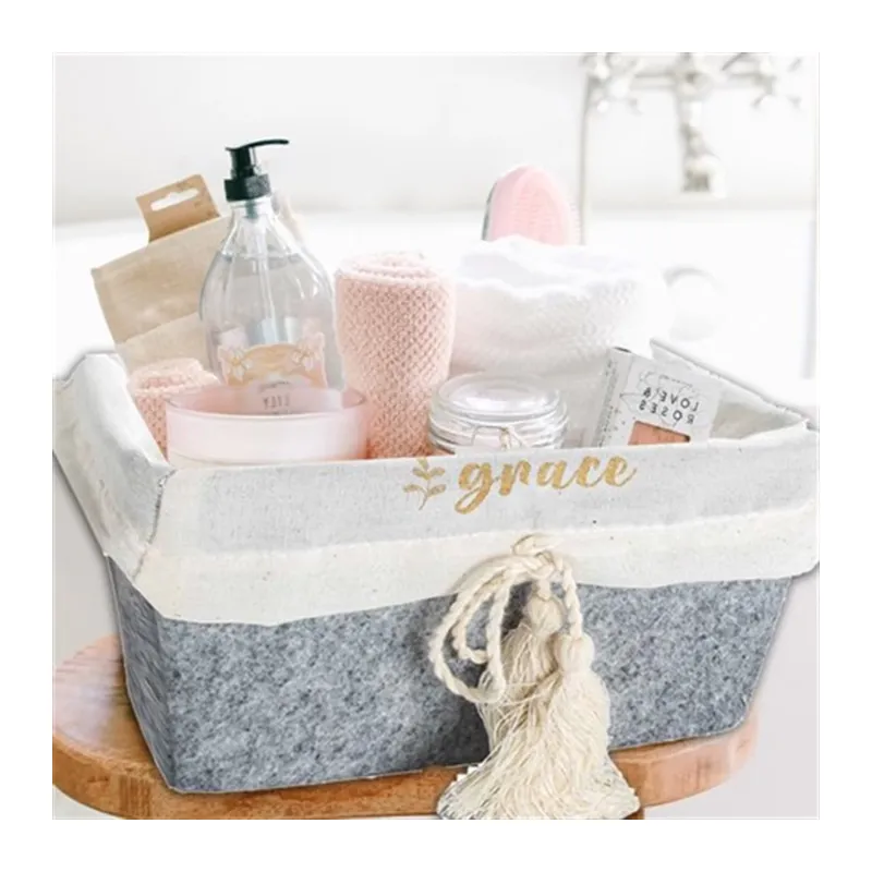 Çok Amaçlı Saklama Organizer Kutu Kare Keçe Sepet (mini) - 03433