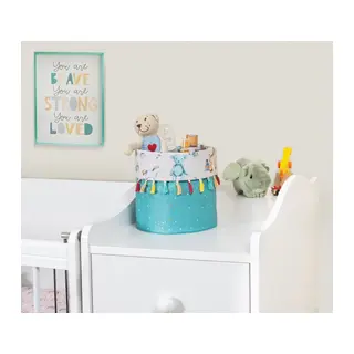 Baby Kullanımı Kolay Desenli Taşınabilir Düzenleyici Püsküllü Yuvarlak Sepet(yeşil)