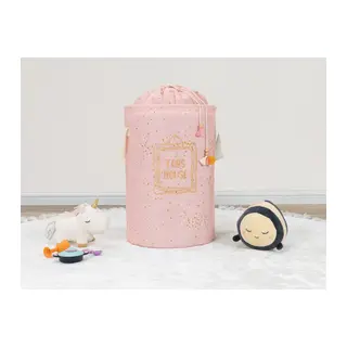 Baby Kullanımı Kolay Desenli Taşınabilir Torbalı Yuvarlak Sepet(pembe) Çamaşır Sepeti 04270