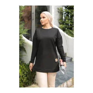 Yeni Stil Siyah Arma Detaylı Tunik 10020