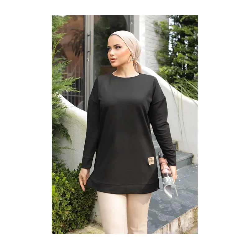 Yeni Stil Siyah Arma Detaylı Tunik 10020