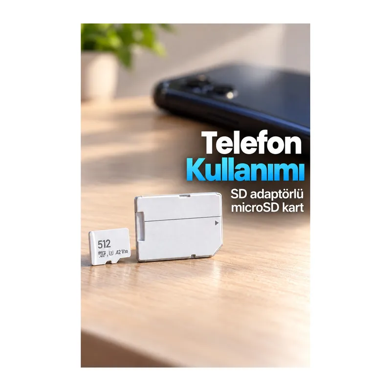 SD Adaptörlü MicroSD Kart 160 MB/s Aktarım Hızı