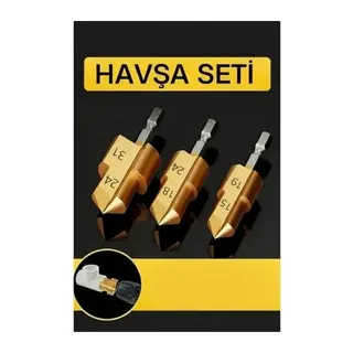 Plastik Boru Kalemtraş Kademeli Boru Açma Pvc Pprc Boru Tamir Delme Genişletme Onarımı İçin 3lü Havşa Seti