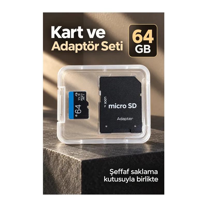 Micro SD Hafıza Kartı Şeffaf Saklama Kutulu