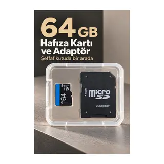 64 GB Micro SD Hafıza Kartı ve Adaptör