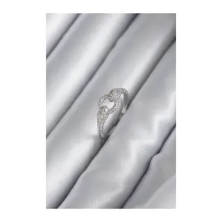 Pirinç Gümüş Renk Zirkon Taşlı Yılan Model Kadın Yüzük