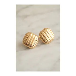 Pirinç Gold Renk İşleme Detay Kadın Küpe