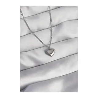 316L Çelik Gümüş Renk Kalp Model Love Kolye