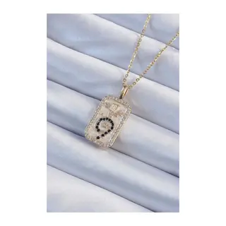 316L Çelik Zincir Gold Renk Zirkon Taşlı Minimal Papatya Figürlü Tarot Kolye