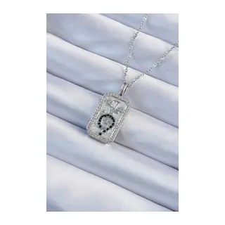 316L Çelik Zincir Gümüş Renk Zirkon Taşlı Minimal Papatya Figürlü Tarot Kolye