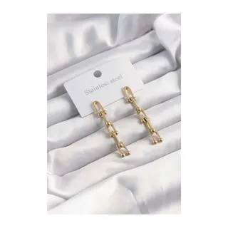 316L Çelik Gold Renk Sallantılı Model Küpe