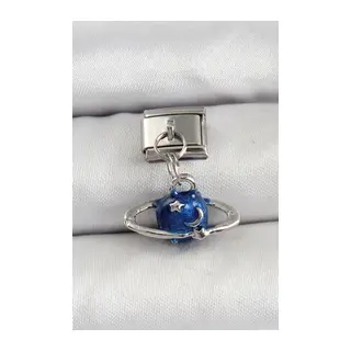 316L Çelik Sallantılı Satürn Model Gümüş Renk Nomination Charm