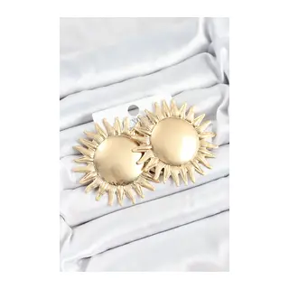 Pirinç Güneş Model Gold Renk Kadın Küpe