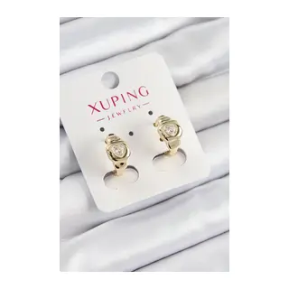 Xuping Zirkon Taşlı Kalp Model Gold Renk Kadın Küpe