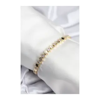 Pirinç VIP Seri Gold Renk Petek Model Kadın Bileklik