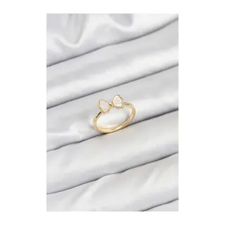 Pirinç Gold Renk Fiyonk Model Kadın Yüzük