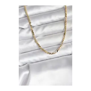 14K Gold Renk Kaplama Ezme Yılan Zincir Model CM Kadın Kolye
